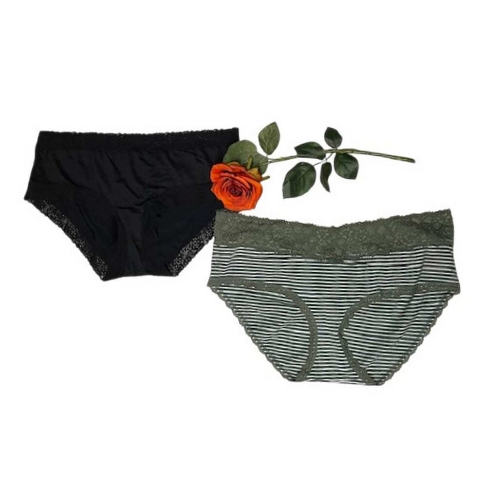 Aerie Lace Trimmed Body Briefs Set of Two X LARGE (15AB)